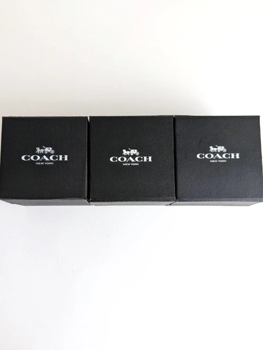 Authentic Coach Gift Box Set of 3 with Ribbons & Tissue Paper